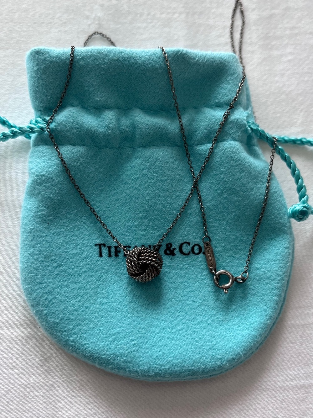 Tiffany & Co. Twist Love Knot Sterling Silver Necklace